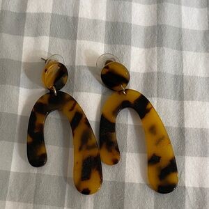 Unique Vintage Brown and Black Abstract Earrings